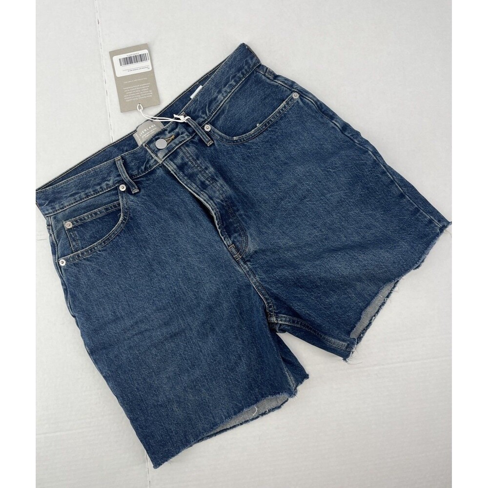 Everlane Womens The Rigid Way High Short Button Fly Cotton Size 30 Raw Hem